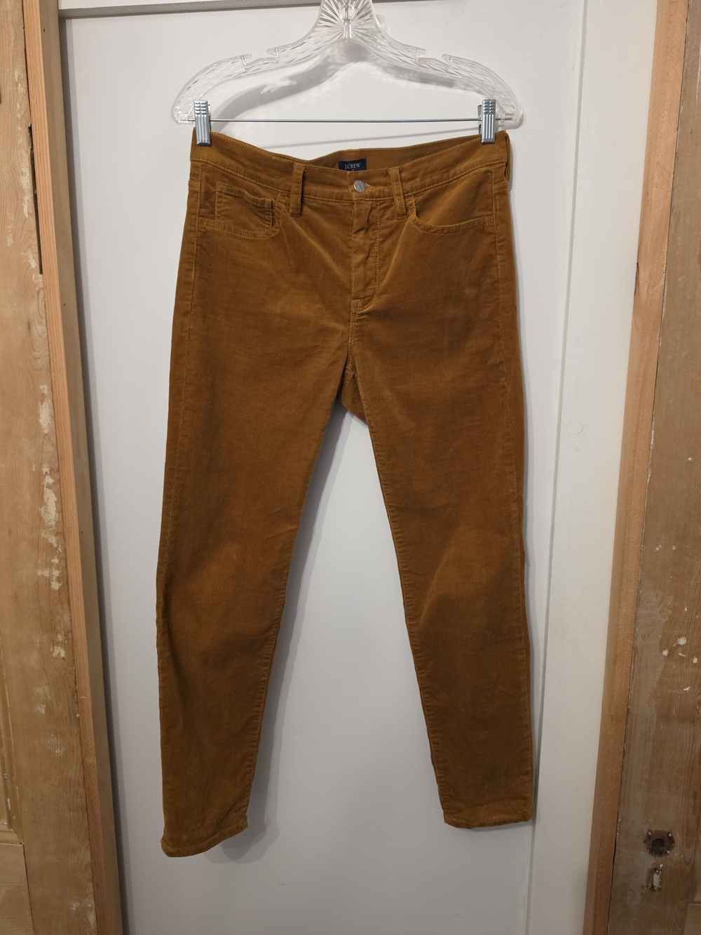J.Crew Women's Skinny Ankle Cropped Corduroy Pants in Caramel (28)